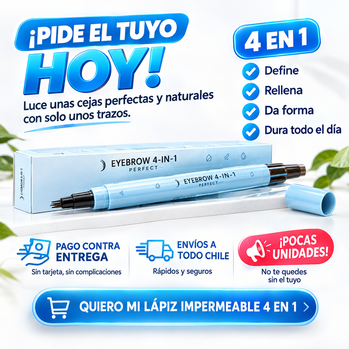 Lapiz impermeable para cejas 4 en 1 | lleva 2 y paga 1 |60%off