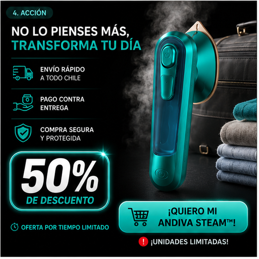 ANDIVA STEAM™ | Plancha portatil a vapor | Elimina arrugas de forma rápida y práctica. 50%OFF