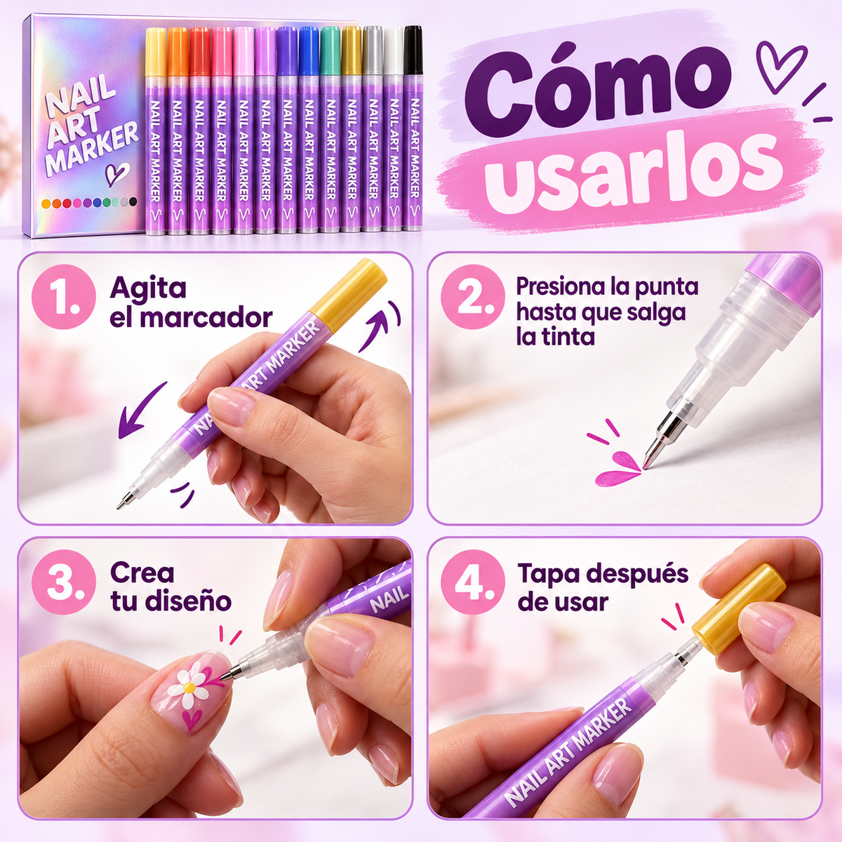 Set 12 Marcadores para Uñas niña