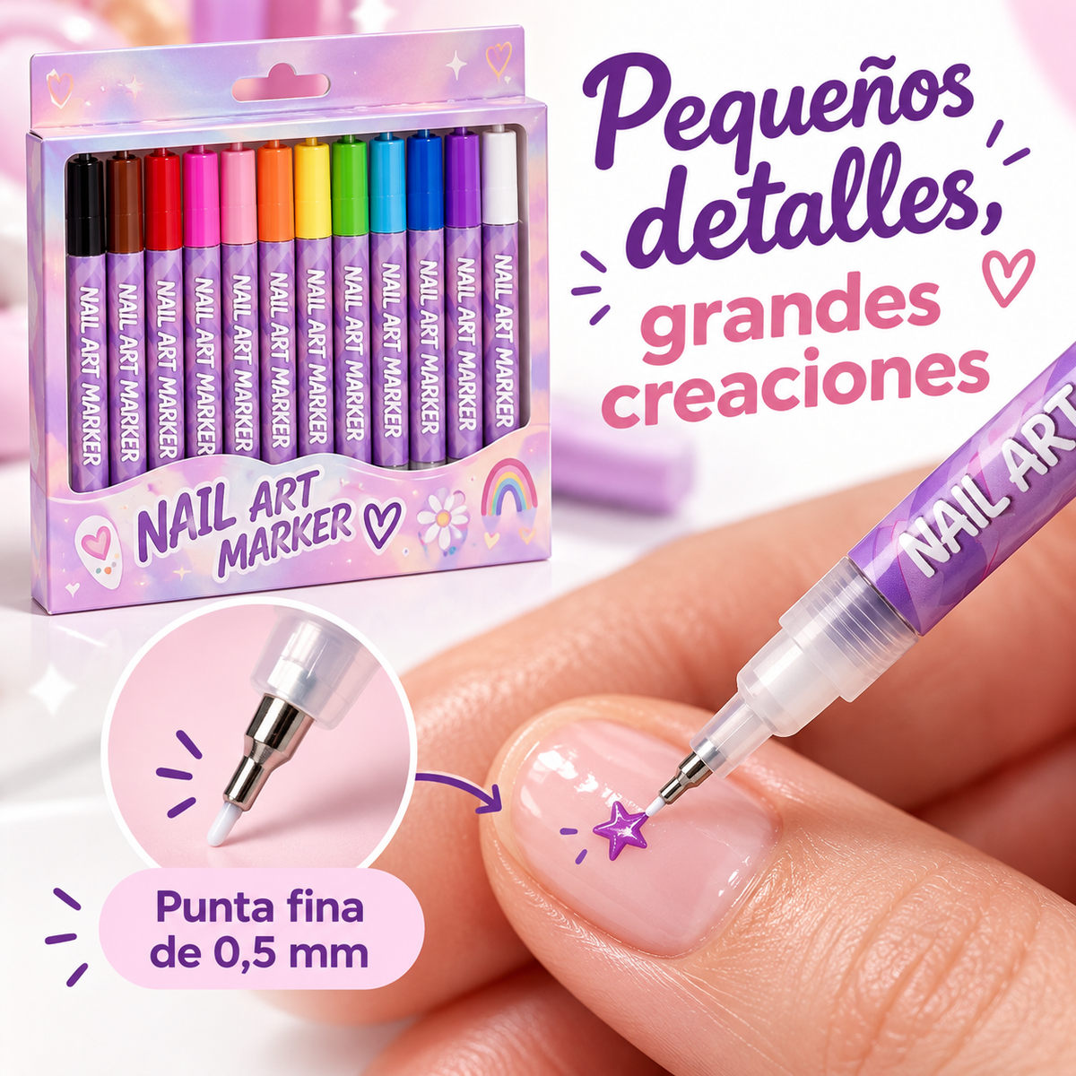 Set 12 Marcadores para Uñas niña