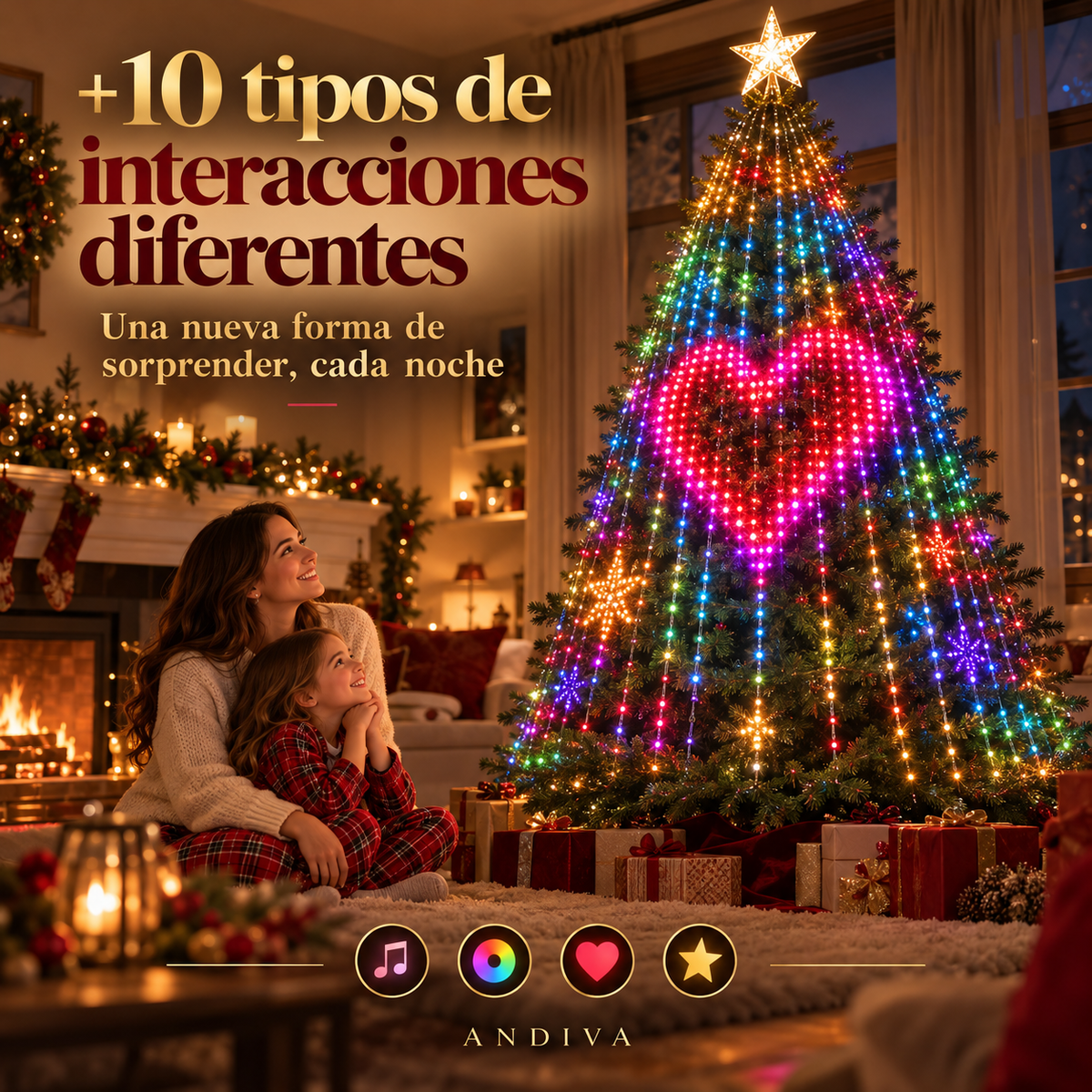 ANDIVA™ MagicTree | Luces LED para un árbol lleno de magia 🎄| 60%DCTO.