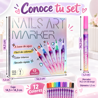 Set 12 Marcadores para Uñas niña