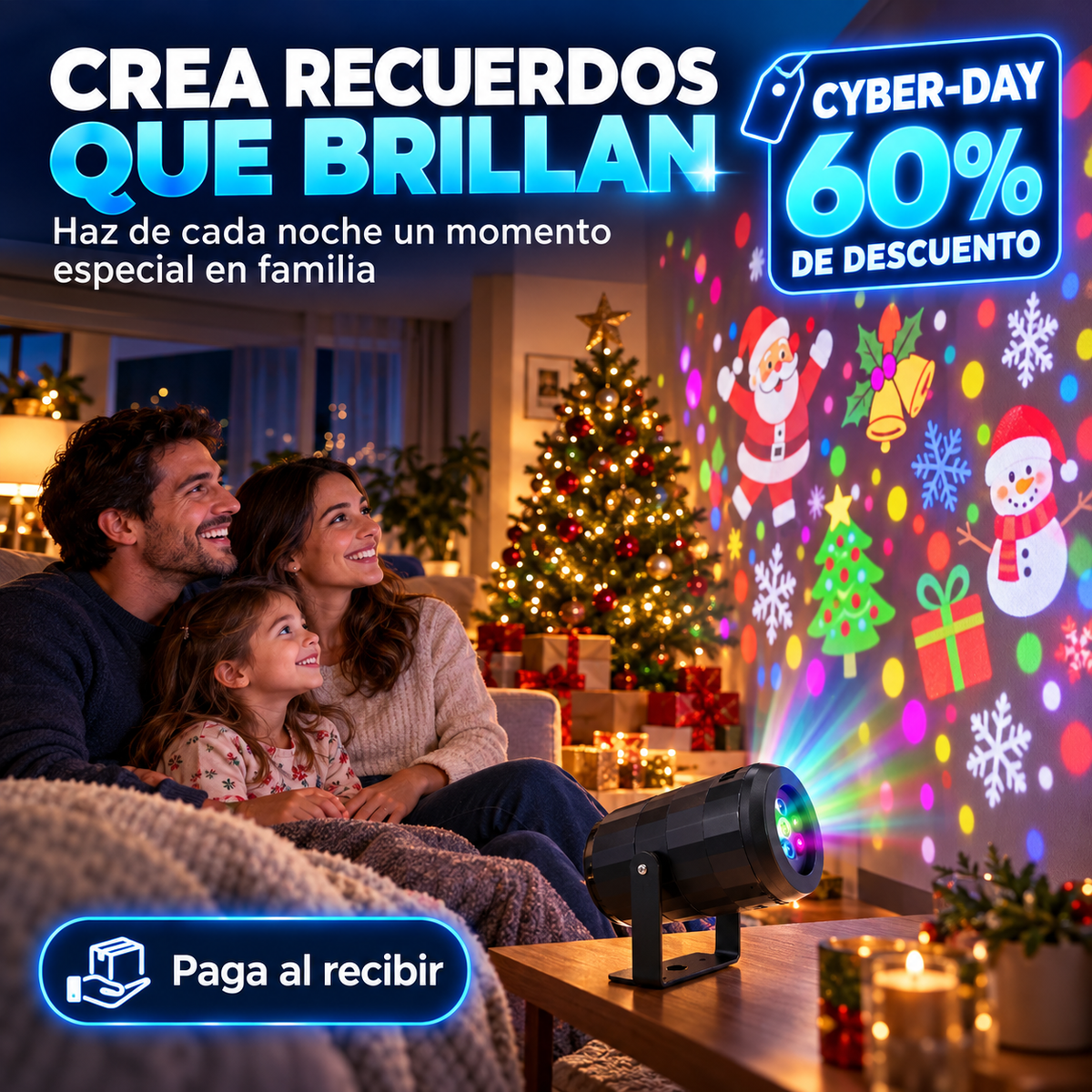 Proyector holograma navidad | 30 modos diferentes - Ilumina tu hogar con magia 60%off