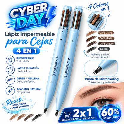 Lapiz impermeable para cejas 4 en 1 | lleva 2 y paga 1 |60%off