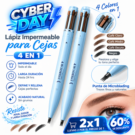 Lapiz impermeable para cejas 4 en 1 | lleva 2 y paga 1 |60%off