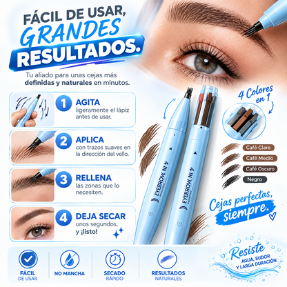 Lapiz impermeable para cejas 4 en 1 | lleva 2 y paga 1 |60%off
