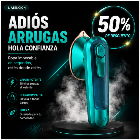 ANDIVA STEAM™ | Plancha portatil a vapor | Elimina arrugas de forma rápida y práctica. 50%OFF