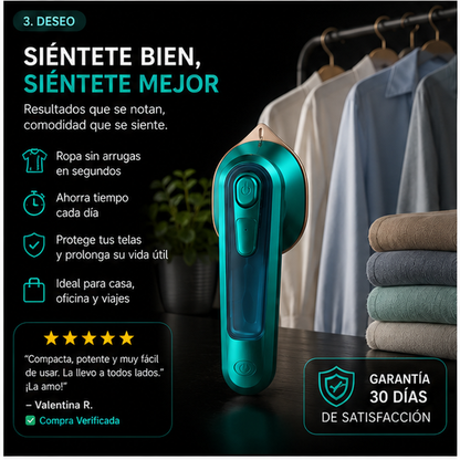 ANDIVA STEAM™ | Plancha portatil a vapor | Elimina arrugas de forma rápida y práctica. 50%OFF