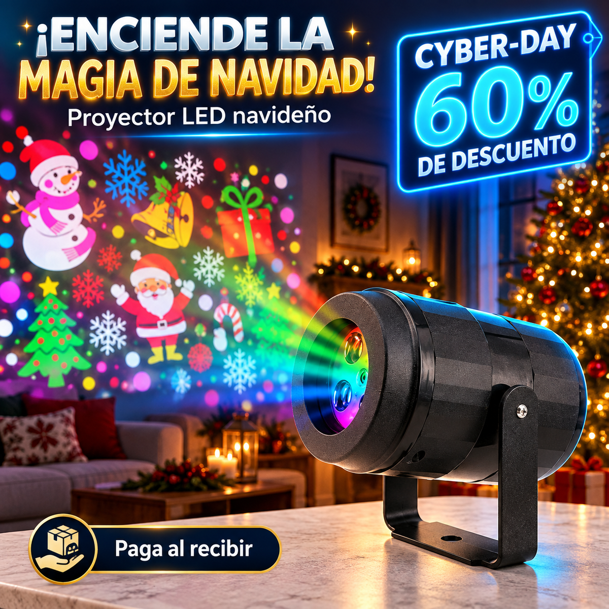 Proyector holograma navidad | 30 modos diferentes - Ilumina tu hogar con magia 60%off