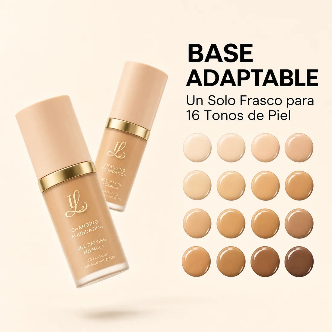 Base de Maquillaje Antiedad con SPF 50 – Se Adapta a tu Tono de Piel | OFERTA 60% OFF